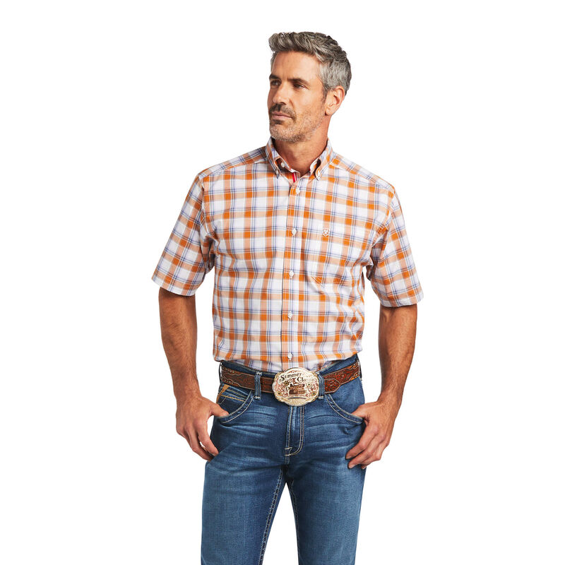 Ariat Hemden Herren - Pro Series Bodhi Classic Fit Orange/Weiß ( PYFGO-5106 )